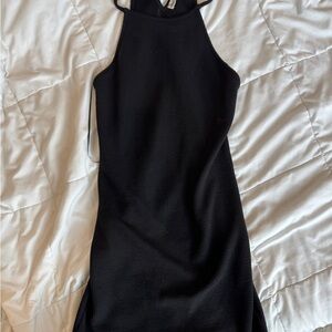 Black halter dress